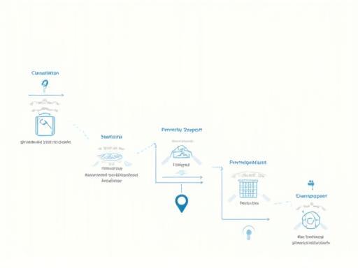 Ilustración de los pasos del proceso de localización de filmación