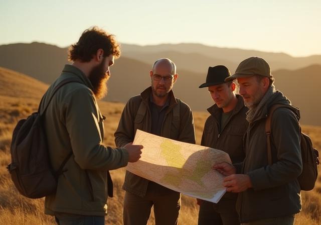 Equipo de Escenarios Argentinos en una exploración de locación